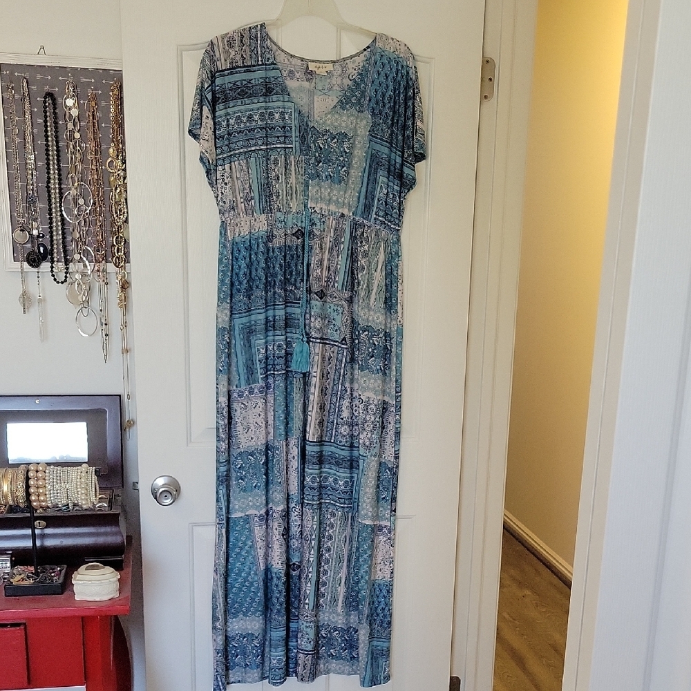 Patchwork Blue Dress
